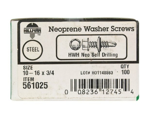 Hillman 561025 10-16 x 0.75 in. Self-Drilling Screws with Washer