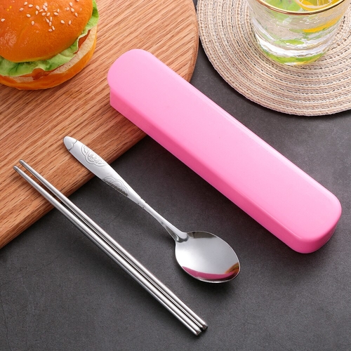 2PCS/Set Reusable Stainless Steel Metal Portable