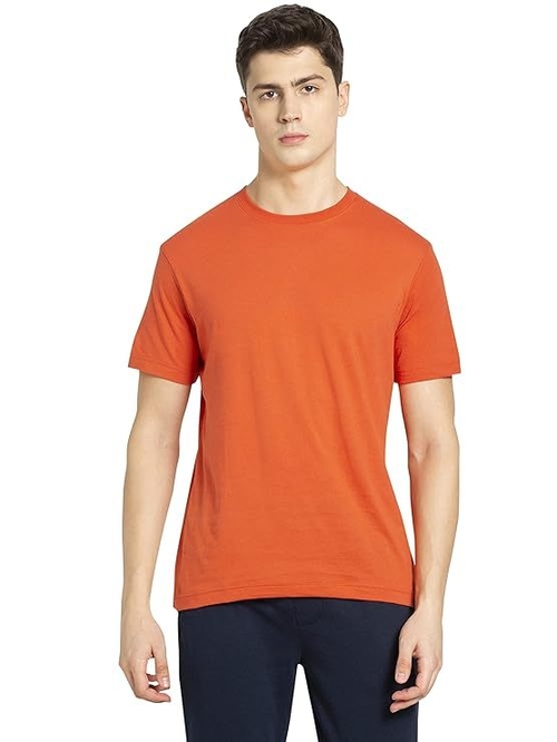 Mens Cotton Solid Regular Fit Round Neck Half Sleeves T-Shirt