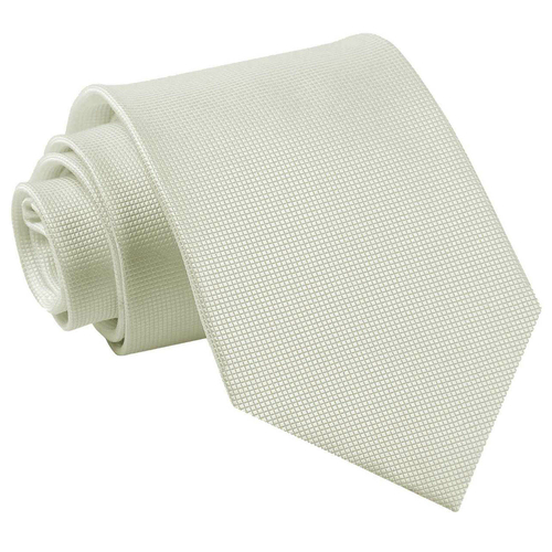 Solid Check Classic Tie - Ivory