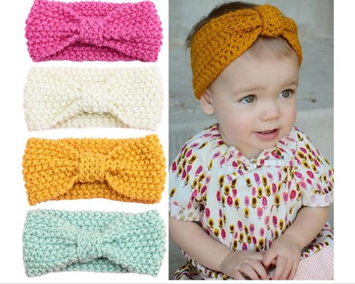 New Baby Knit Crochet Top Knot Elastic Turban