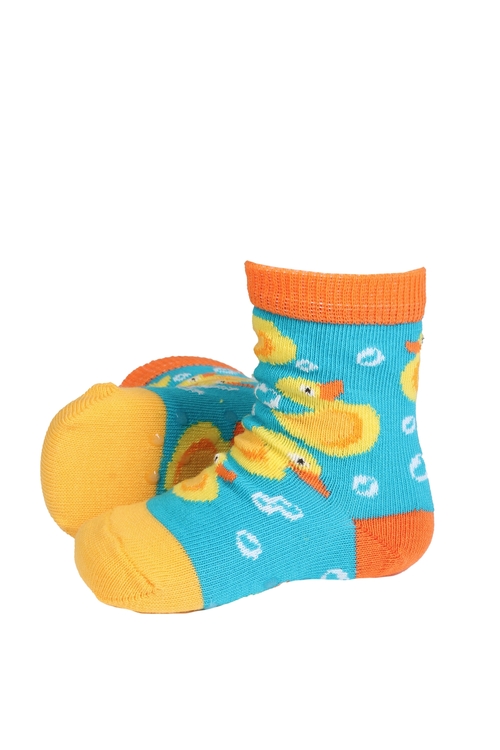 PARDIRALLI blue and orange baby socks with anti-sl