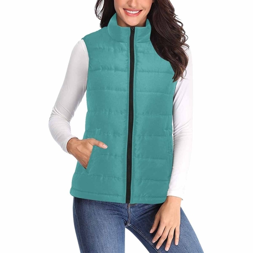 Womens Puffer Vest Jacket / Mint Blue
