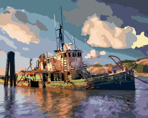 Zuty - Paint by Numbers - THE SUNKEN SHIP (DENNIS FRATES), 40x50 cm