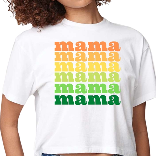 Womens Cropped Graphic T-shirt - Mama Celebrating Mothers