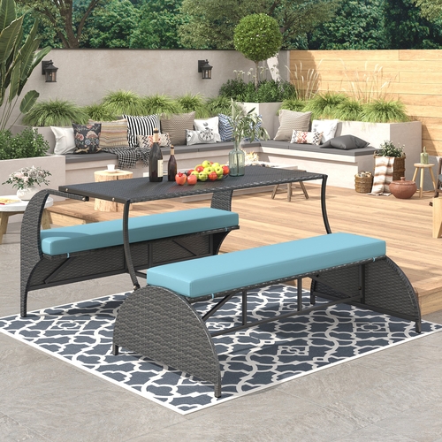 Outdoor Loveseat and Convertible to four seats and a table,Suitable
