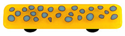 Hot Knobs HK6003-PB Reactive Clear Sunflower Yellow Rectangle Glass Ca