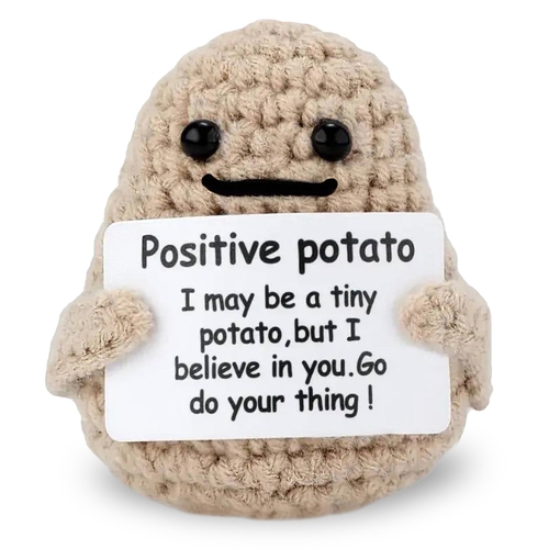 MOCCO Mini Funny Positive Potato Adorable 3 Inch Knitted Toy with