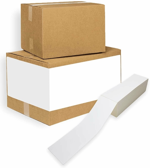 8000 Pack Thermal Transfer Fanfold Labels 4" x 3". Perforated