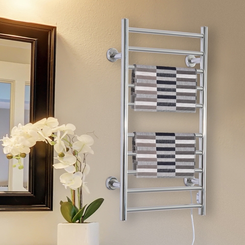 HOMCOM 10-Bar Wall Mounted Electric Heated Towel Warmer