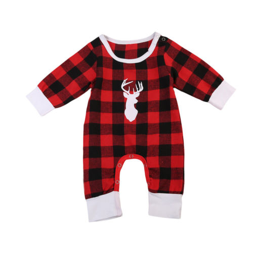 Infant Newborn Baby Girl Boy Xmas Clothes Red