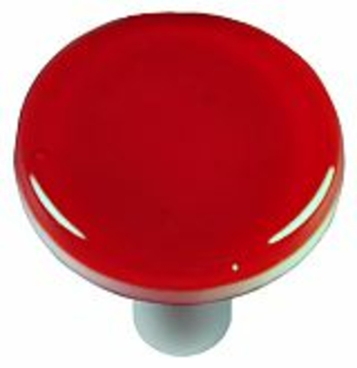 Hot Knobs HK1004-KRA Red Round Glass Cabinet Knob - Aluminum Post