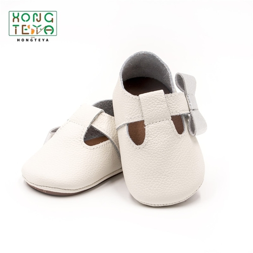 Newborn Moccasins baby Shoes Genuine Leather Bow T