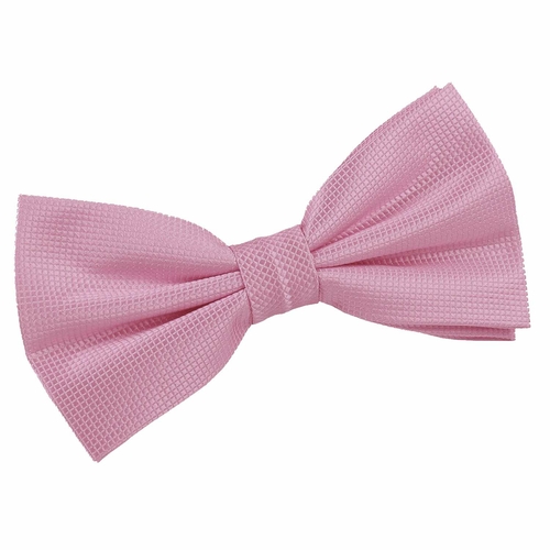 Solid Check Pre-Tied Bow Tie - Light Pink