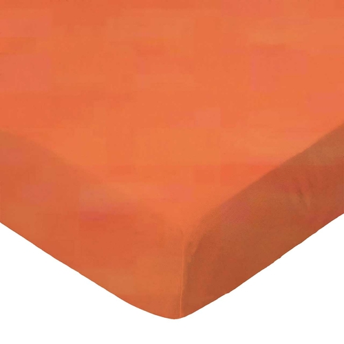 SheetWorld Fitted Crib Sheet - 100% Cotton Woven - Deep Orange Woven,