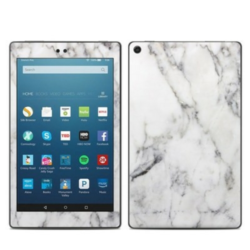 DecalGirl AKHD87-WHT-MARBLE Amazon Kindle Fire HD8 2017 Skin - White M