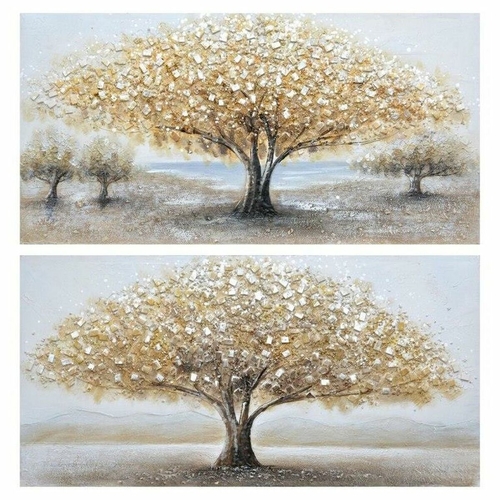 Painting DKD Home Decor 100 x 3 x 50 cm Tree Traditional (2 Units)