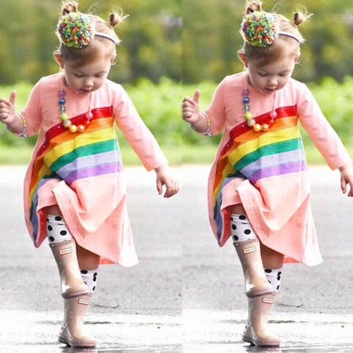 Baby Girl Dress Pride Festival Rainbow Cotton