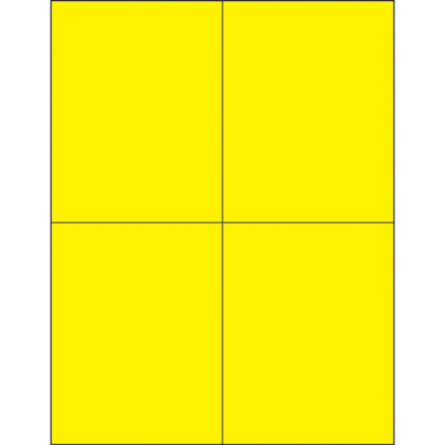 Box Partners LL183YE 4.25 x 5.5 in. Fluorescent Yellow Rectangle Laser