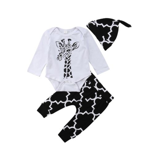 Newborn Kid Baby Boy 3Pcs Clothes Jumpsuit