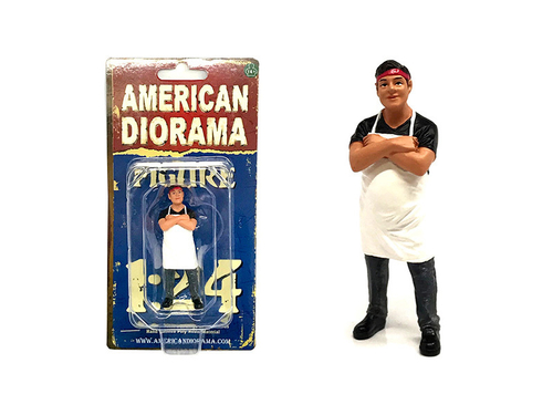 Food Truck Chef Victor Figure for 1/24 Scale Models by American