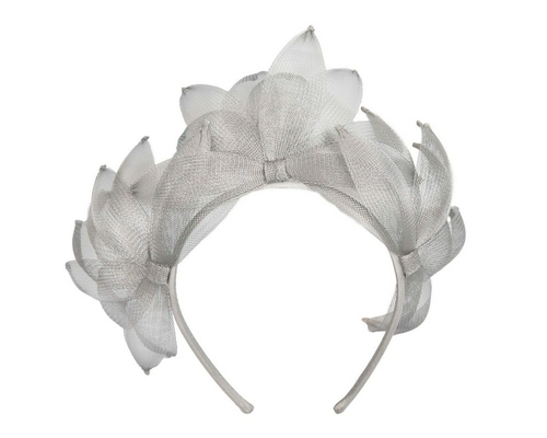 Silver crinoline crown fascinator