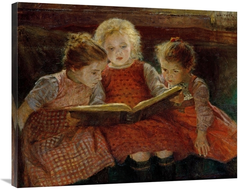 36 in. A Good Book Art Print - Walter Firle