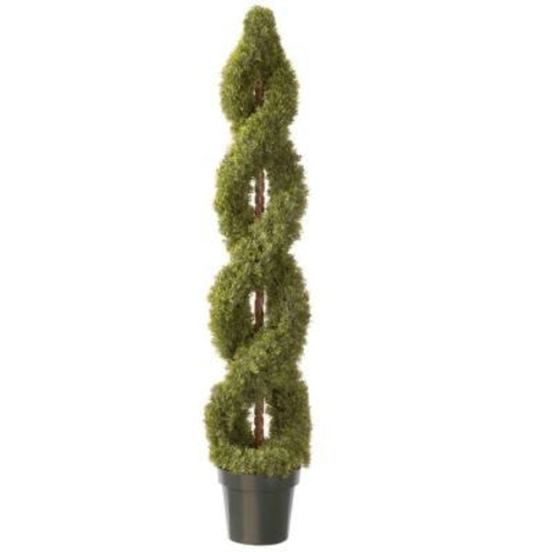 National Tree LCDS4-702-60 60 in. Double Cedar Spiral With Green Pot