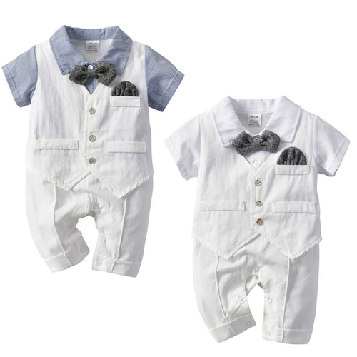 2019 Newborn Boy Kids Baby Rompers Tuxedo Suit