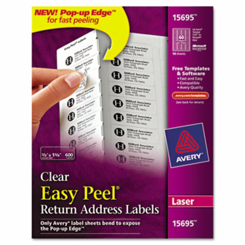 Avery 15695 Easy Peel Mailing Labels For Laser Printers- 2/3 x 1-3/4- 
