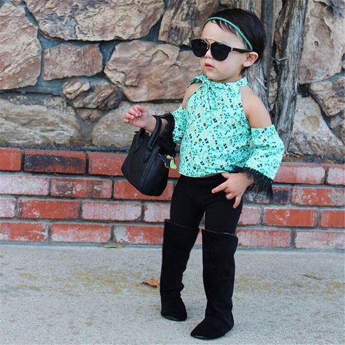 Summer Fashion Kids Toddler Baby Girls Long