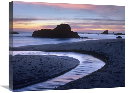 Global Gallery GCS-396529-1824-142 18 x 24 in. Creek Flowing Into Ocea