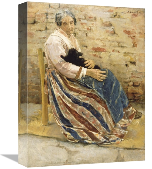 Global Gallery GCS-454802-1216-142 12 x 16 in. An Old Woman with Cat A