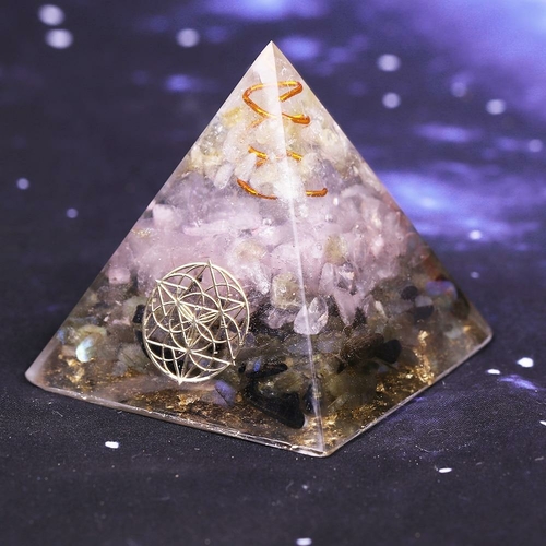 Rose Quartz Orgone Reiki Pyramid Labradorite Energy Protection