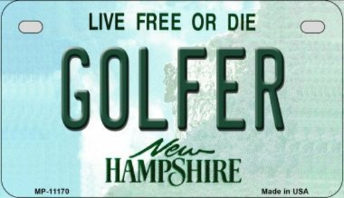 Smart Blonde MP-11170 7 x 4 in. Golfer New Hampshire Novelty Metal Mot