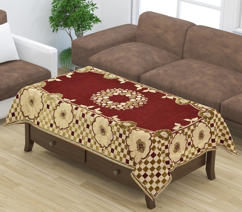 Luxurious Attractive Floral & Square Self Design Cotton 4 Seater