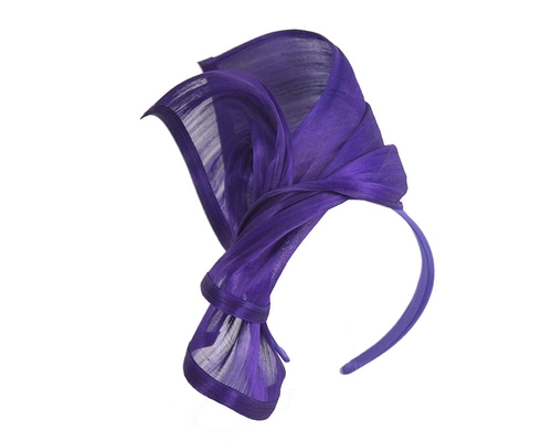 Bespoke purple silk abaca racing fascinator