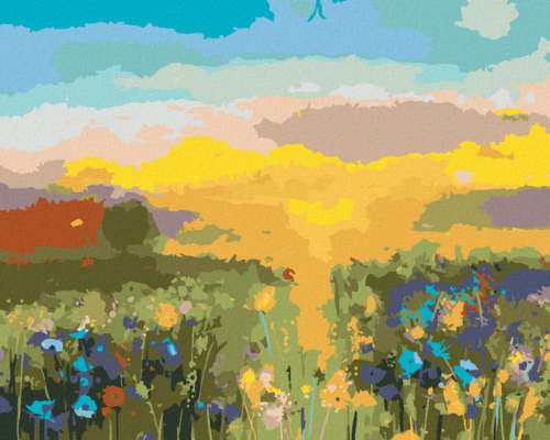 Paint by Numbers - COLOURFUL ABSTRACT MEADOW