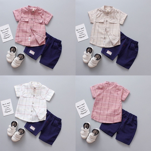 Children Infant Kid Boys Plaid Print Blouse