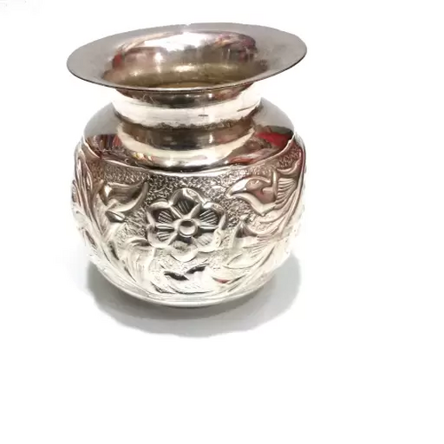 FANCY Silver Plated Kalash  PACK OF 1 SILVER