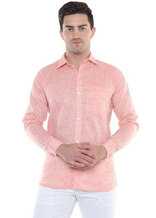 Men's Plain Cotton Full Sleeves Regular Fit Shirt (Size-L)