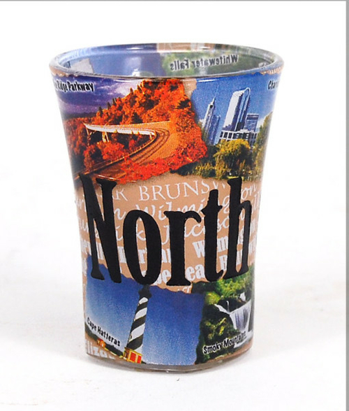 Americaware SGNCR01 North Carolina Full Color Etched Shot Glass