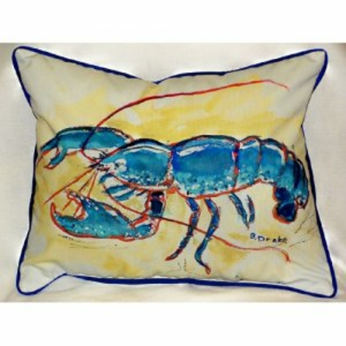 Betsy Drake ZP381 Blue Lobster Throw Pillow- 20 x 24 in.