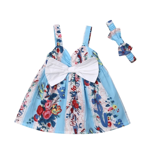 Newborn Kids Baby Girl Clothes Summer Bow-Knot