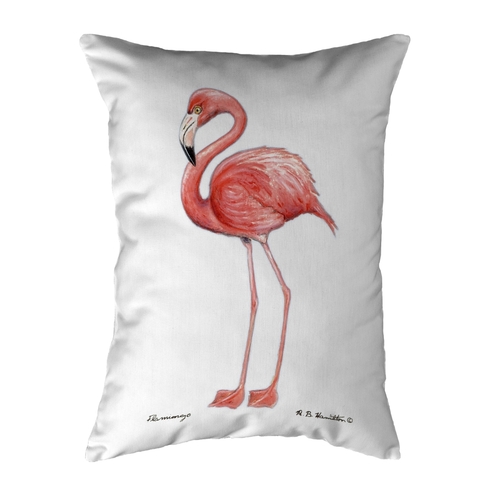 Betsy Drake KS084W 11 x 14 in. Flamingo White Background Non-Corded In