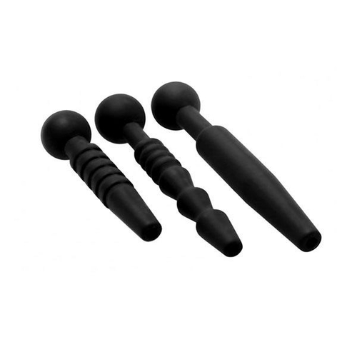 3 Piece Dark Rods Silicone Penis Plug Set