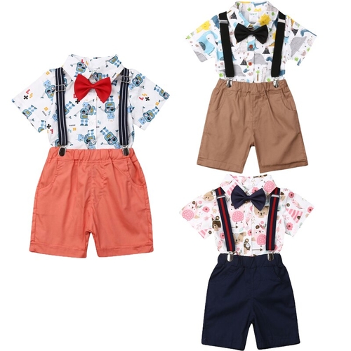 2PCS Toddler Kid Baby Boy Gentleman Clothes Sets