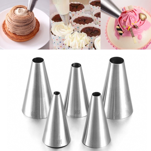 5Pcs/Set Kitchen Round Nozzles for Cream Cake