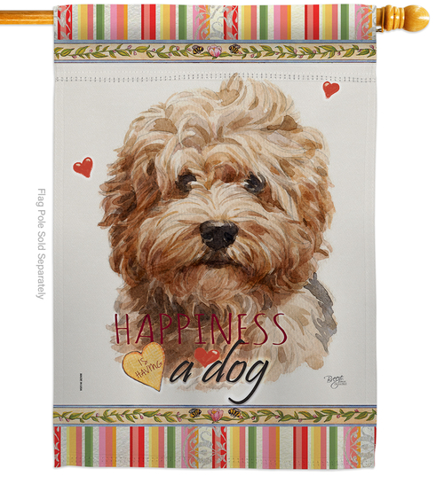 Breeze Decor H110187-BO 28 x 40 in. Dog Shaggy Havanese Happiness Doub