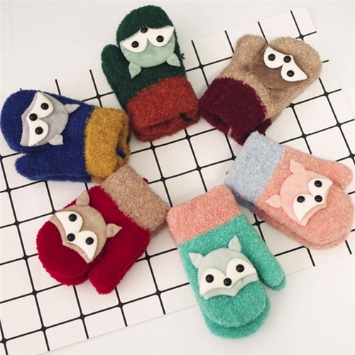 Toddler Baby Gloves Cartoon Animals Full Finger